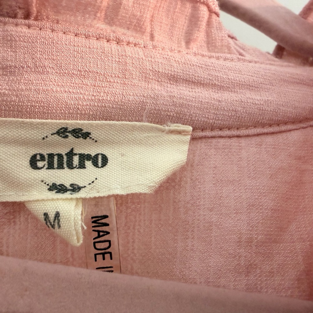 Entro Blush Ruffled Button-Down Blouse - Picture 3 of 4